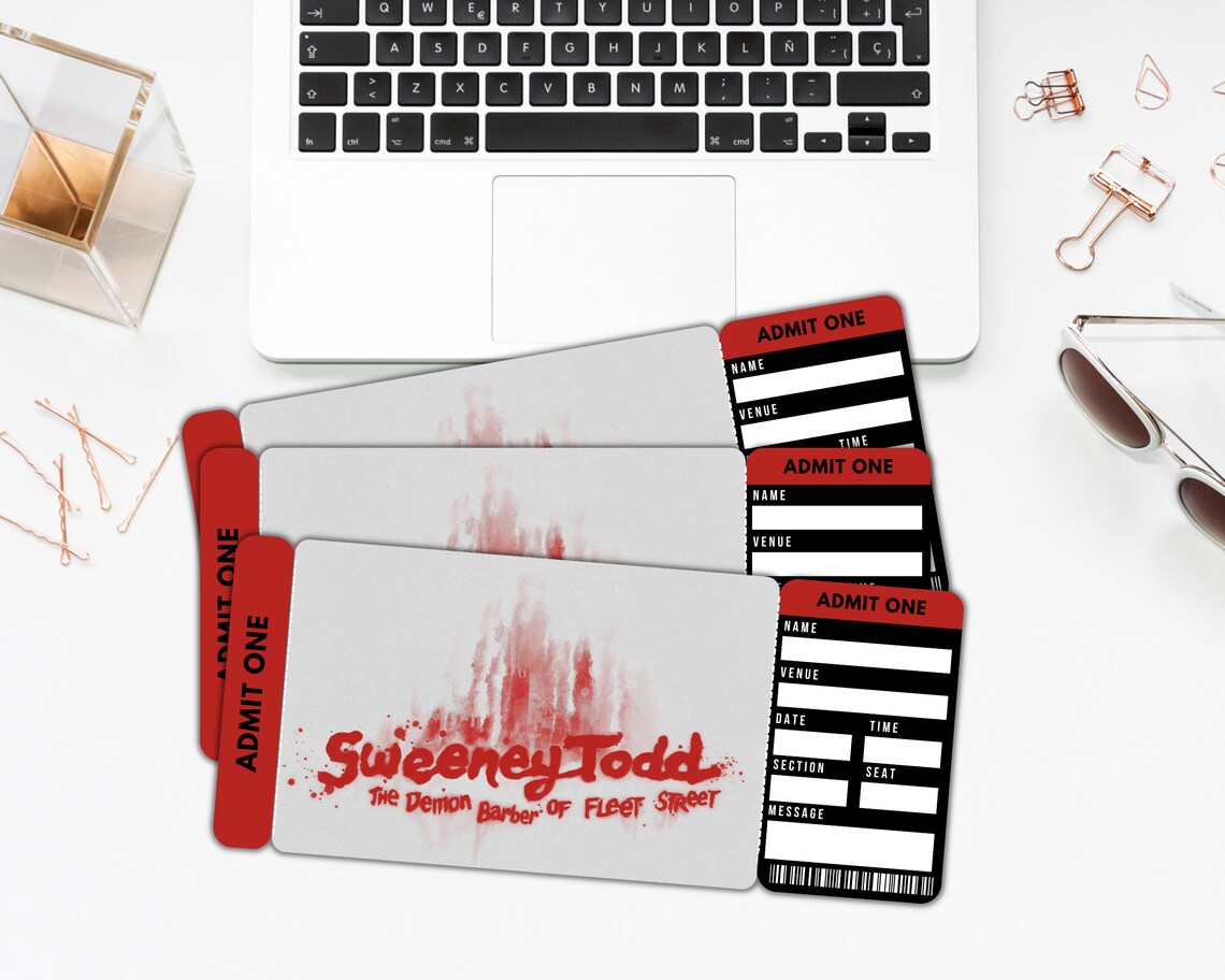 Printable Sweeney Todd Broadway Ticket Sweeney Todd Surprise Etsy