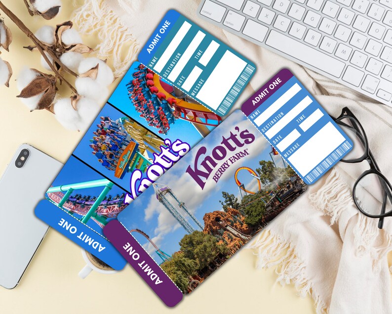 Printable Knotts Berry Farm Ticket Surprise Trip Gift Ticket Etsy