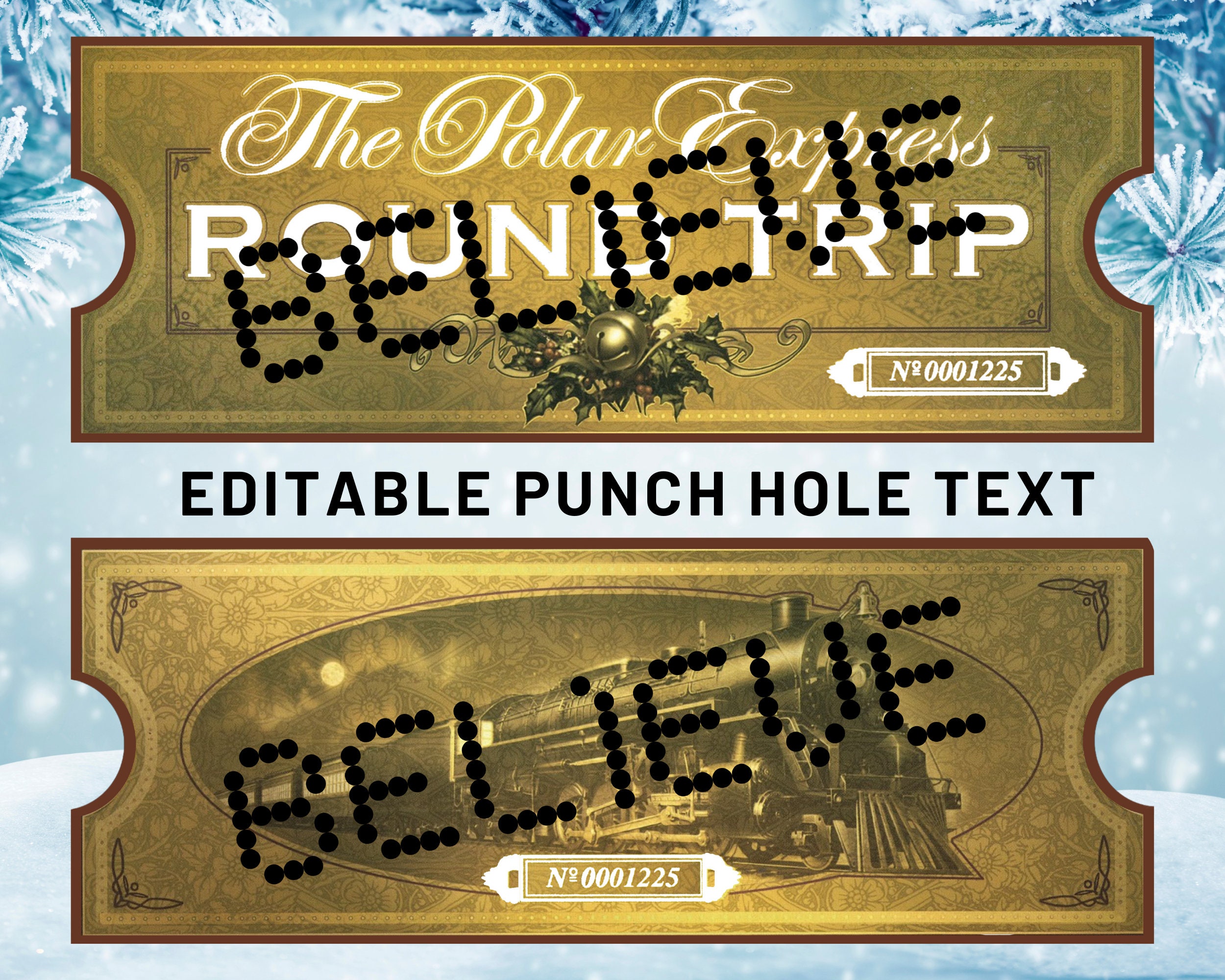 Editable Polar Express Ticket Printable Polar Express Ticket Etsy Canada