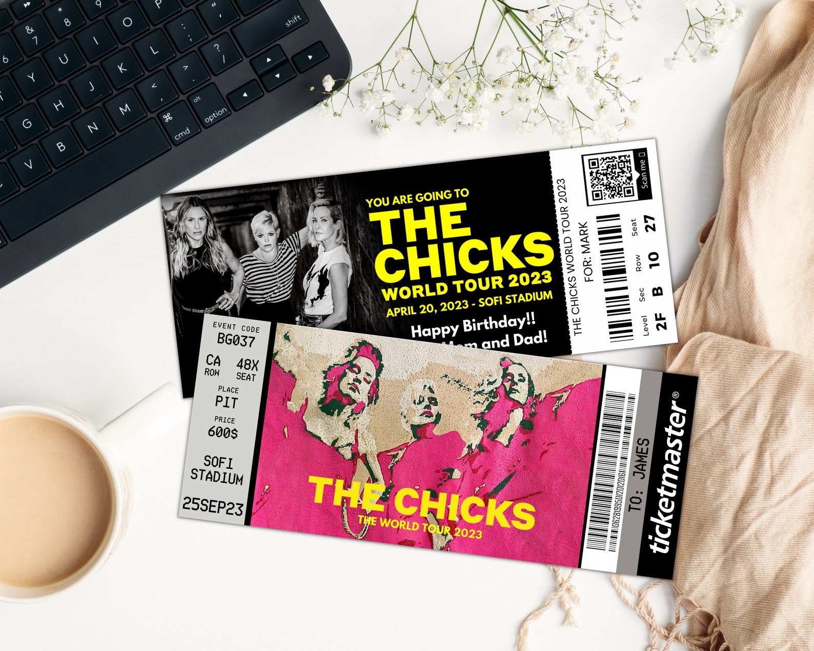The Chicks Ticket Printable the Chicks World Tour 2023 Etsy
