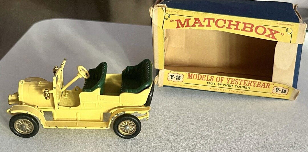 Matchbox Yesteryear Y16 Spyker Tourer 1904 Jaune, échelle 1/43, Collection MIB