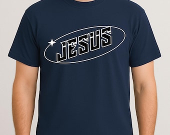Jesus Graphic T-Shirt | Bold Modern Christian Streetwear Tee | Faith Shirt with Star Design | The Disciples Apparel™