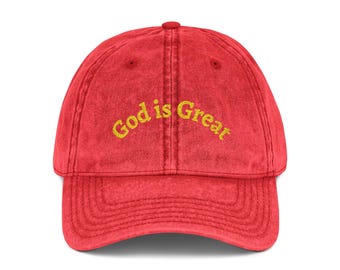 God is Great Embroidered Cap | Vintage Distressed Baseball Hat