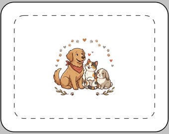 Cute Trio of Dogs Protective Laptop Sleeve | Puppy Illustration Laptop Sleeve