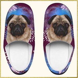 Mens 2025 pug slippers