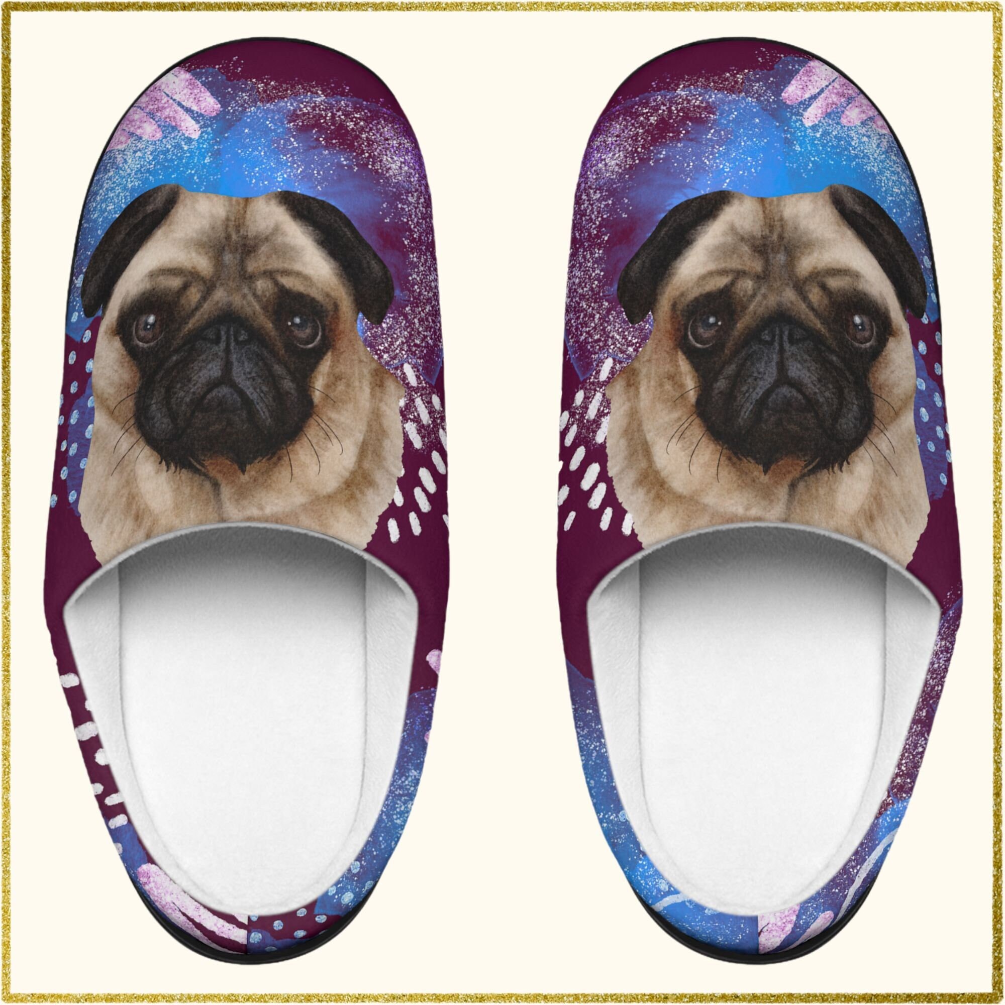 Girls pug cheap slippers
