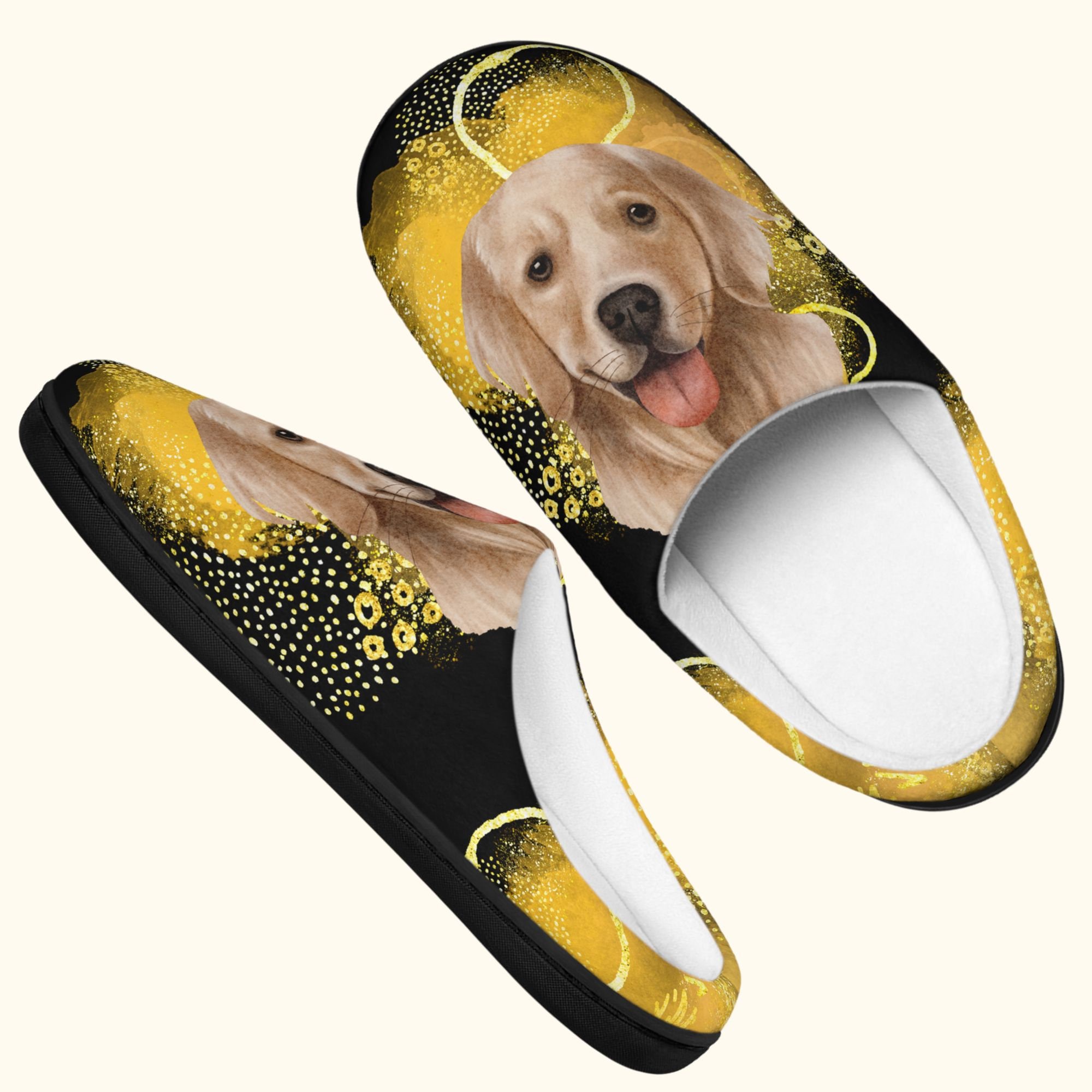Custom Cute Golden Retriever Slippers, Women Slippers, Golden Retriever