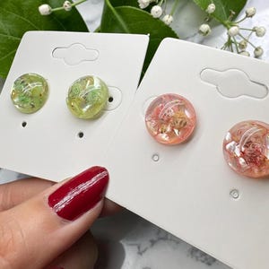 Pressed Flower Stud Earrings: Handmade Resin Floral Jewelry | Engagement Gifts