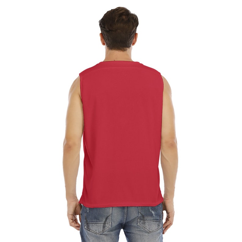 Chemise rouge pour homme/Débardeur homme/Chemise d'été/T-shirt sans manches pour homme/Chemise pour homme/Cadeau pour lui/T-shirt musclé/ Maillot de corps/SPT/SBM 5031-14 image 5