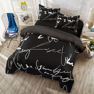 Signature Bedding Set/Quilt Cover Set/Bedroom Décor/Bedding Set/4 Pieces Set/Duvet Cover Set/Home Décor/Bed Spreads/Bed 5053-06