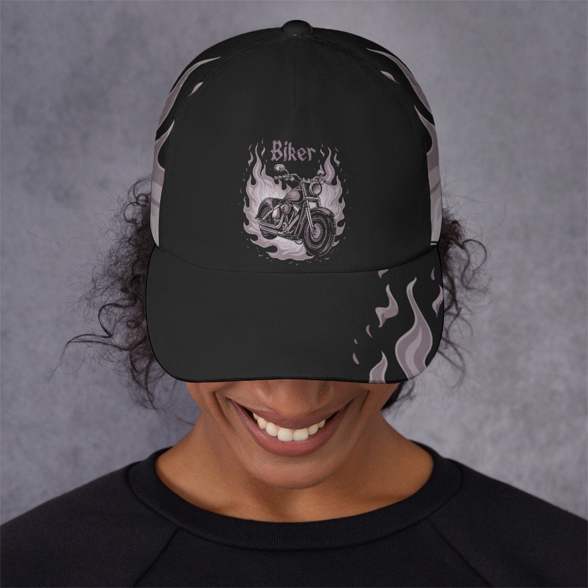 帽子 Attractions Bikers Casquette Motorbike Baseball Cap/flame Bike Print/ Comfortable