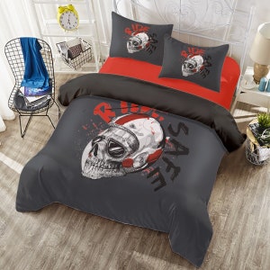 Motorbike Bedding Sheet Set/Quilt Cover Set/Bedroom Décor/Bedding Set/4 Pieces Set/Duvet Cover Set/Home Décor/Bed Spreads/Bed 5053-12