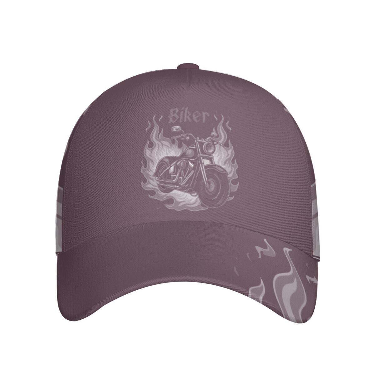 Motorbike Baseball Cap/flame Bike Print/ Comfortable