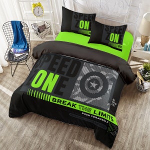 Break the Limits Bedding Set/Quilt Cover Set/Bedroom Décor/Bedding Set/4 Pieces Set/Duvet Cover Set/Home Décor/Bed Spreads/Bed 5053-08