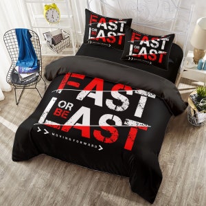 Speed Bike Bedding Sheet Set/Quilt Cover Set/Bedroom Décor/Bedding Set/4 Pieces Set/Duvet Cover Set/Home Décor/Bed Spreads/Bed 5053-14