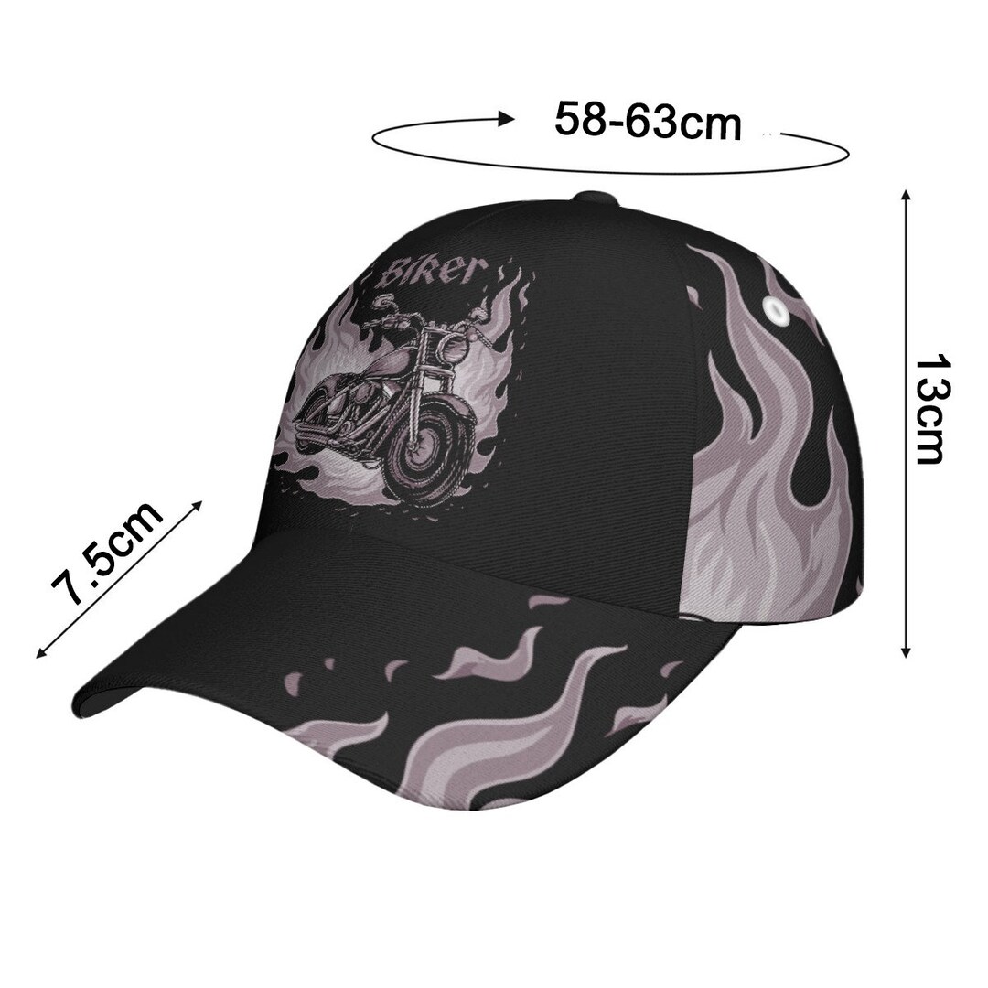 帽子 Attractions Bikers Casquette Motorbike Baseball Cap/flame Bike Print/ Comfortable