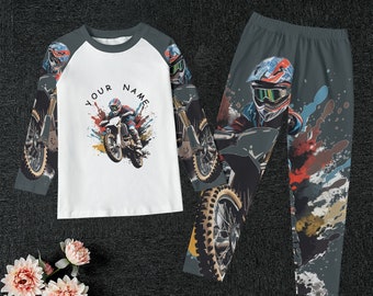 Teddy Rider/ Sports Sleep Wear / Kids Riders / Motorbike Kids /Child Nightwear / PJ Bike Rider / Youth Biker /  Dirt Bike/ KIDs/ KPJ/5032-04
