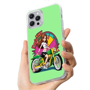 Anime iPhone Case/iPhone 13/14/15 Series Mobile Phone Case/Cartoon Girl Rider/Phone Case Aesthetic/Gift/Gift for Her/Gift for Him/PC 5076-14