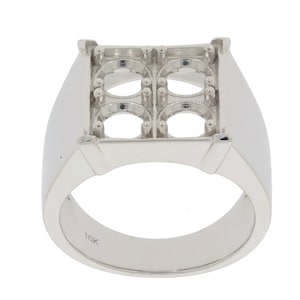 Men's Sterling Silver Semi Mount Ring Setting Round RD 5x5mm Multi Stones Style