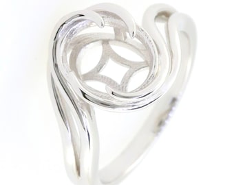 Custom Sterling Silver Semi Mount Ring Setting Oval OV 9x7mm Bypass Ring
