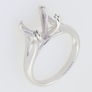 Sterling Silver Semi Mount Ring Setting Round RD 11x11mm Solitaire Split Shank