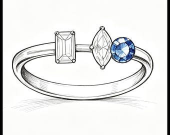 Custom Sterling Silver Semi Mount Ring Setting Oval OV and MQ