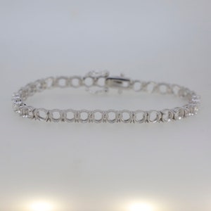 Sterling Silver Semi Mount Tennis Bracelet Setting Round RD 3x3mm