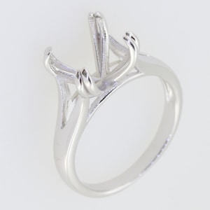 Sterling Silver Semi Mount Ring Setting Round RD 11x11mm Solitaire Split Shank