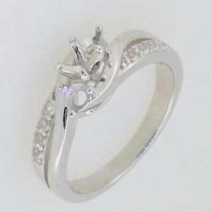 Sterling Silver Semi Mount Ring Setting Round RD 4x4mm 3.5mm Engagement Ring