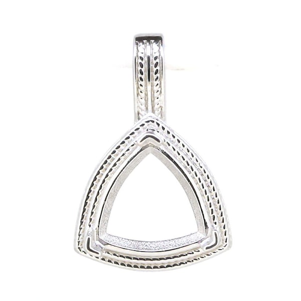Halbfassung aus Sterlingsilber, Trillion TRI, 12 x 12 mm, Milgrain-Verzierung im Vintage-Stil
