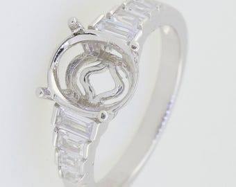 Sterling Silver Semi Mount Ring Setting Oval OV 11.7 x 9.4mm