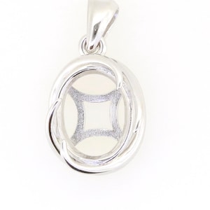 Sterling Silver Semi Mount Pendant Setting Oval OV 11x9mm