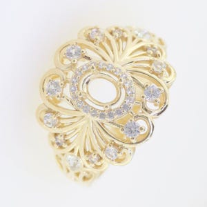 Sterling Silver Semi Mount Ring Setting Oval OV 6x4mm