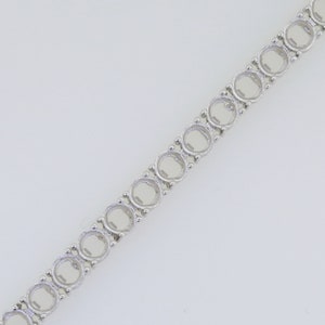 Sterling Silver Semi Mount Bracciale Tennis Impostazione Rotonda RD 4 x 4 mm