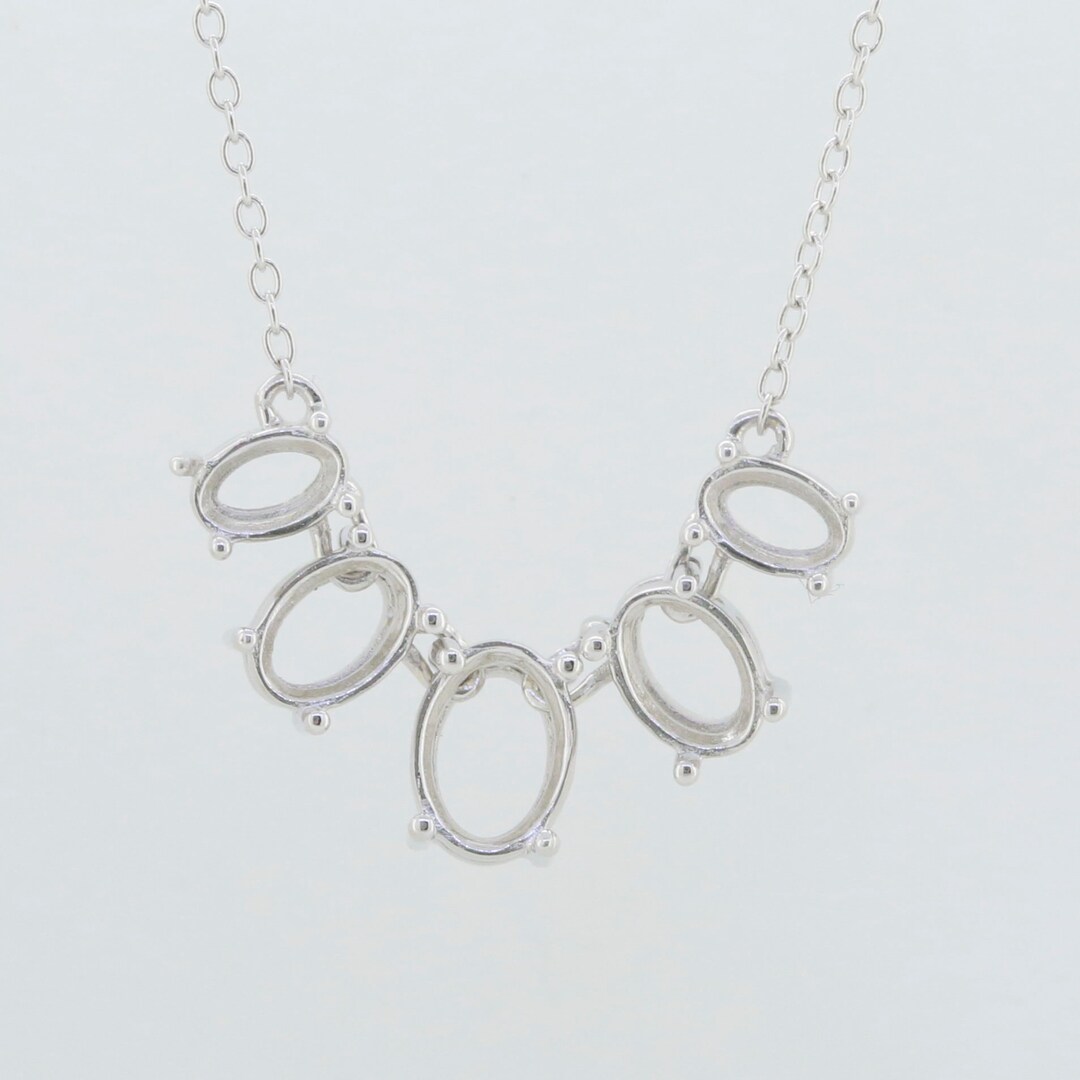 Sterling Silver Semi Mount Pendant Setting Oval OV 8x6mm Etsy