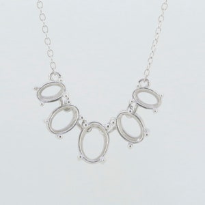 Sterling Silver Semi Mount Pendant Setting Oval OV 8X6mm OV7x5mm OV 6x4mm 18&quot;