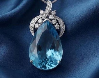 Sterling Silver Semi Mount Pendant Setting Pear PE 32.35x19.85 with Moissanite