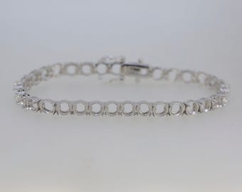 Sterling Silver Semi Mount Tennis Bracelet Setting Round RD 5x5mm