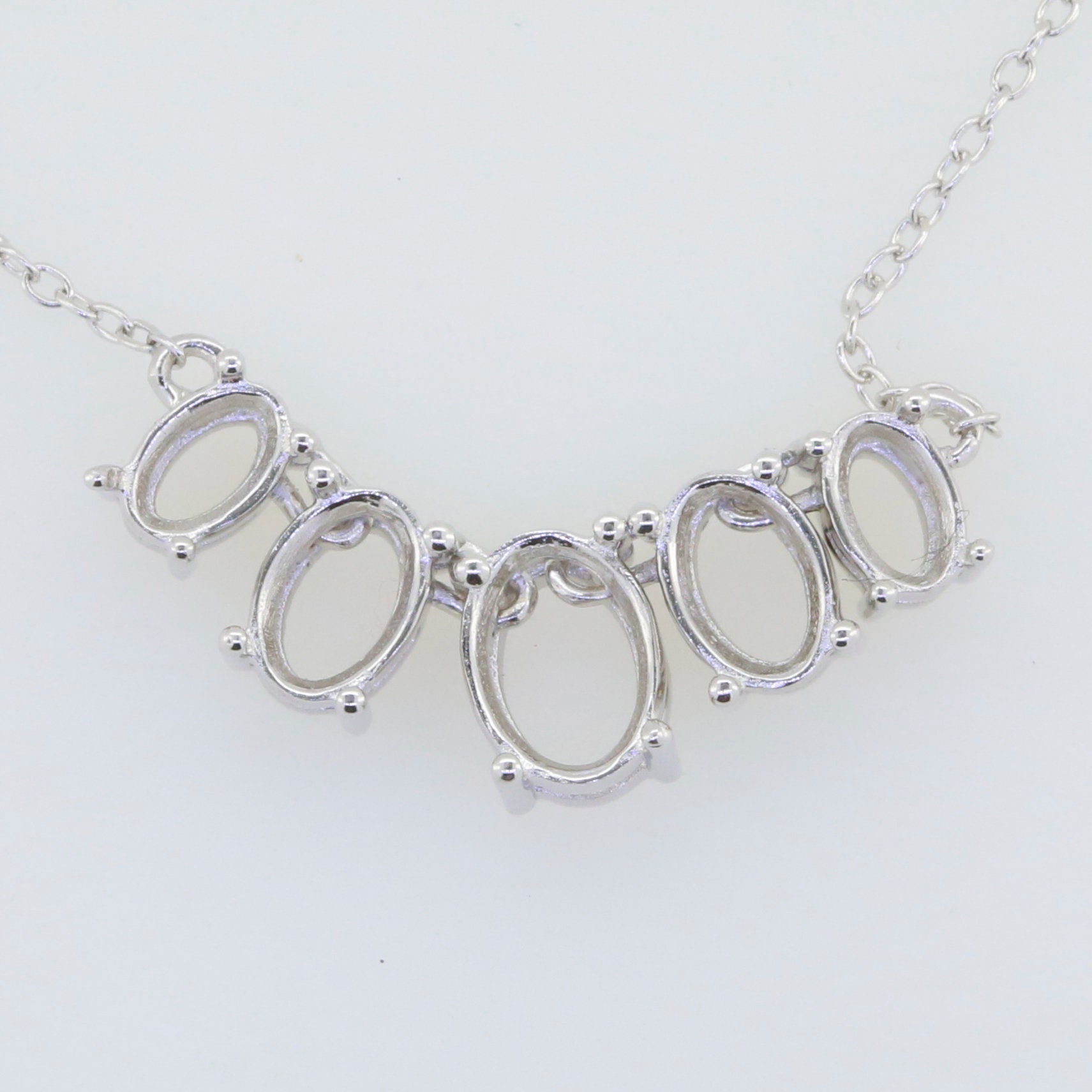 Sterling Silver Semi Mount Pendant Setting Oval OV 8x6mm Etsy