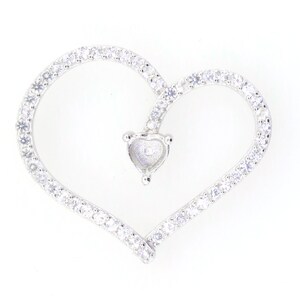 Sterlingzilveren semi-gemonteerde hanger setting Heart & Love HT 5 x 5 mm met witte topaas