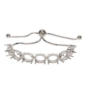 Sterling Silver Semi Mount Tennis Bracelet Setting Oval OV 9x7mm