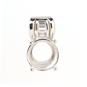Sterling Silver Semi Mount Pendant Setting Round RD 10x10mm