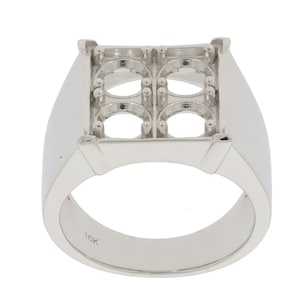 Men&#39;s Sterling Silver Semi Mount Ring Setting Round RD 5x5mm Multi Stones Style