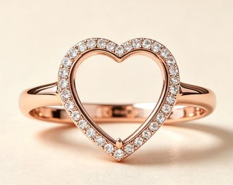 Sterling Silver Semi Mount Ring Setting Heart HT 19.2x18.2x12.6mm Halo Ring Halo W/ White Topaz