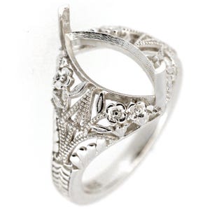 925 Sterling Silber Ringrohling Marquise MQ 14 x 7 mm Art Deco Stil