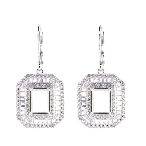 Orecchini Semi-montati In Argento Sterling Con Montatura Rotonda RD 8 X 8 Mm Per Perno Con Alone Di Perla E Topazio Bianco - Italia - Foto 4