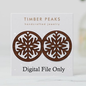 Snowflake Dangle Earring Dangle File. SVG Only. Glowforge/Laser file