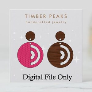 Round Side Cut Out Dangle Stud Earring Dangle File. SVG Only. Glowforge/Laser file