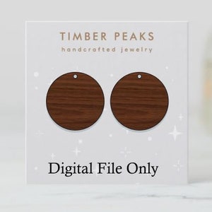 Simple Circle Round Earring Dangle File. SVG Only. Glowforge/Laser file