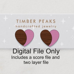 Heart Valentine&#39;s Day Line Stud Glowforge/Laser file